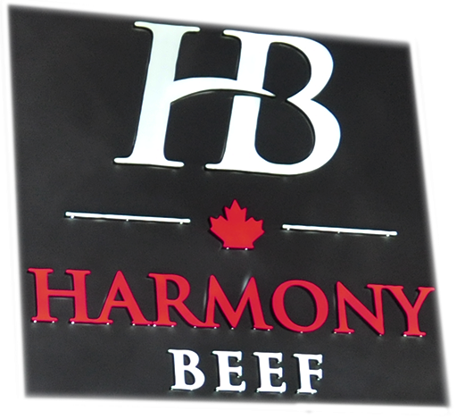 Harmony Beef building sign